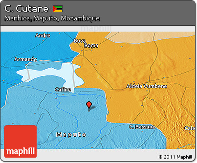 Political Panoramic Map of C. Cutane