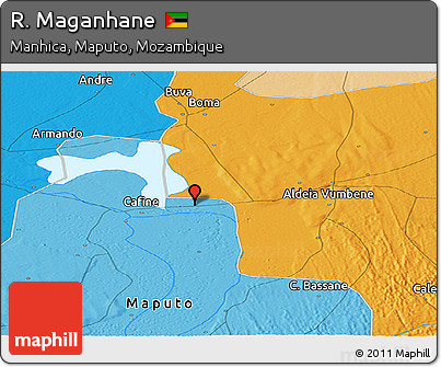 Political Panoramic Map of R. Maganhane