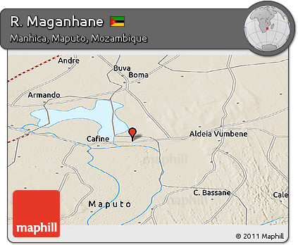 Shaded Relief Panoramic Map of R. Maganhane