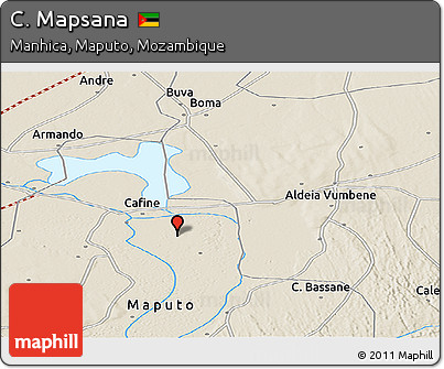 Shaded Relief Panoramic Map of C. Mapsana