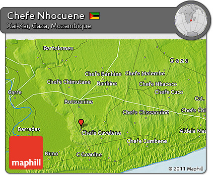 Physical 3D Map of Chefe Nhocuene