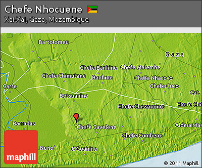 Physical 3D Map of Chefe Nhocuene