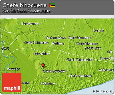 Physical 3D Map of Chefe Nhocuene