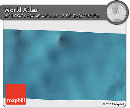 Satellite 3D Map of the Area around 25° 2' 21" S, 35° 46' 29" E