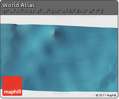 Satellite 3D Map of the Area around 25° 2' 21" S, 35° 46' 29" E