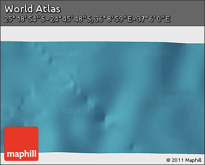 Satellite 3D Map of the Area around 25° 2' 21" S, 36° 37' 30" E