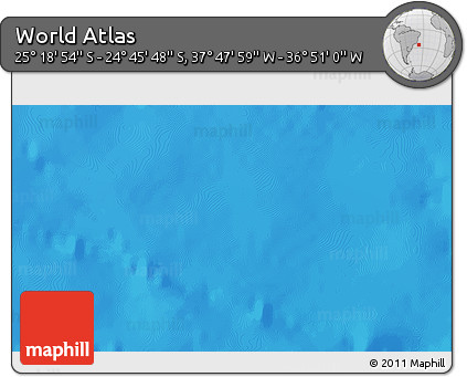 Physical 3D Map of the Area around 25° 2' 21" S, 37° 19' 30" W