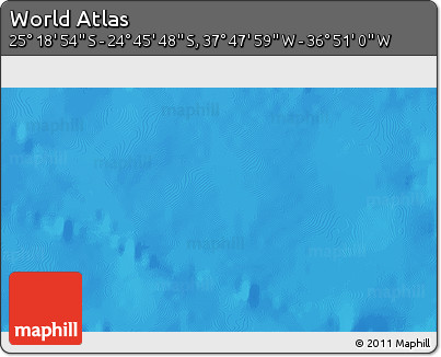 Physical 3D Map of the Area around 25° 2' 21" S, 37° 19' 30" W