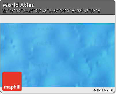 Shaded Relief 3D Map of the Area around 25° 2' 21" S, 38° 19' 30" E