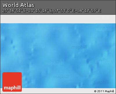 Shaded Relief 3D Map of the Area around 25° 2' 21" S, 38° 19' 30" E