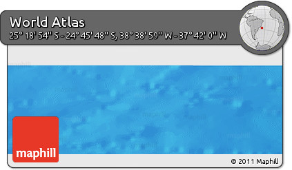 Shaded Relief Panoramic Map of the Area around 25° 2' 21" S, 38° 10' 29" W