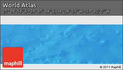 Shaded Relief Panoramic Map of the Area around 25° 2' 21" S, 38° 10' 29" W