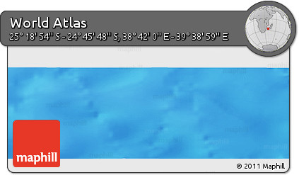 Physical Panoramic Map of the Area around 25° 2' 21" S, 39° 10' 29" E