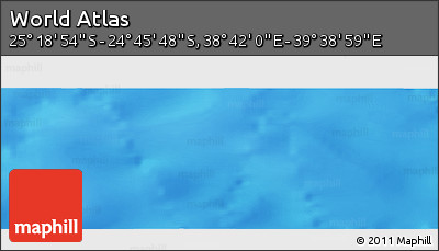 Physical Panoramic Map of the Area around 25° 2' 21" S, 39° 10' 29" E