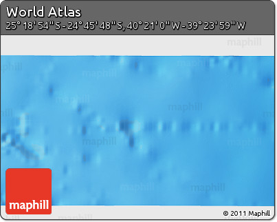 Physical 3D Map of the Area around 25° 2' 21" S, 39° 52' 30" W