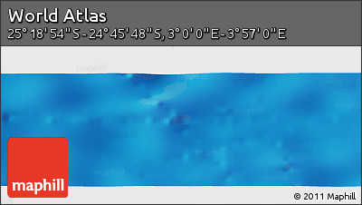 Physical Panoramic Map of the Area around 25° 2' 21" S, 3° 28' 30" E