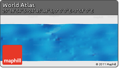 Physical Panoramic Map of the Area around 25° 2' 21" S, 3° 28' 30" E