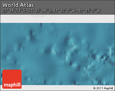 Satellite 3D Map of the Area around 25° 2' 21" S, 40° 43' 30" W