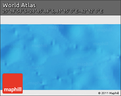 Shaded Relief 3D Map of the Area around 25° 2' 21" S, 41° 43' 30" E