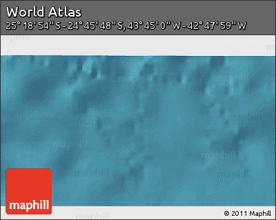 Satellite 3D Map of the Area around 25° 2' 21" S, 43° 16' 29" W