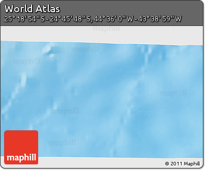 Physical 3D Map of the Area around 25° 2' 21" S, 44° 7' 30" W