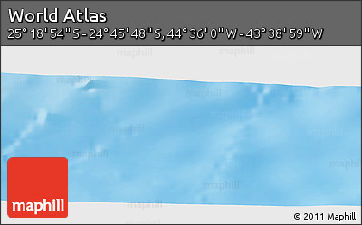 Physical Panoramic Map of the Area around 25° 2' 21" S, 44° 7' 30" W