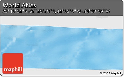 Physical Panoramic Map of the Area around 25° 2' 21" S, 44° 7' 30" W