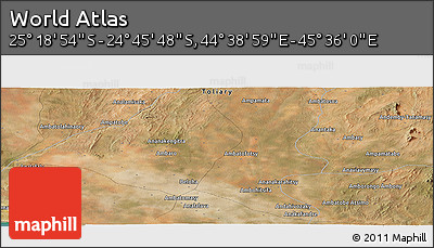 Satellite Panoramic Map of the Area around 25° 2' 21" S, 45° 7' 30" E