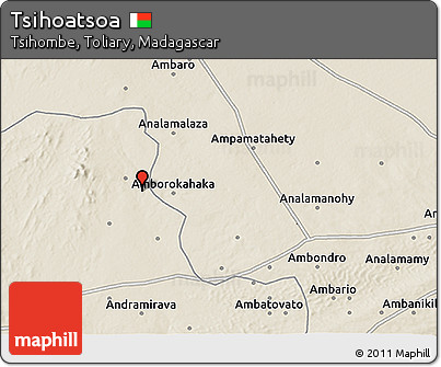Shaded Relief 3D Map of Tsihoatsoa