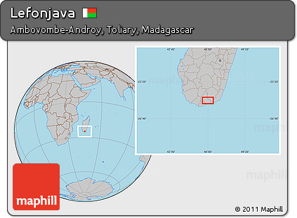 Gray Location Map of Lefonjava