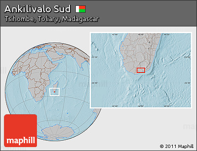 Gray Location Map of Ankilivalo Sud, hill shading