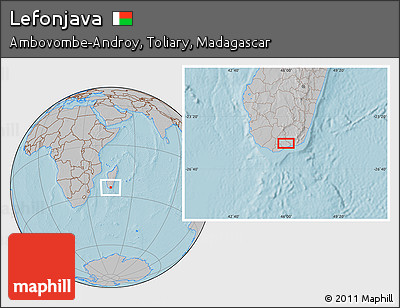 Gray Location Map of Lefonjava, hill shading