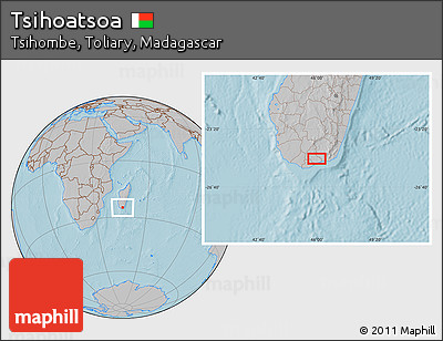Gray Location Map of Tsihoatsoa, hill shading