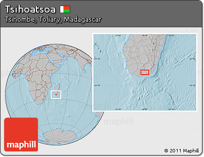 Gray Location Map of Tsihoatsoa, hill shading