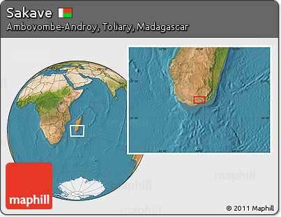 Satellite Location Map of Sakave