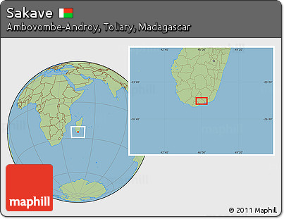 Savanna Style Location Map of Sakave