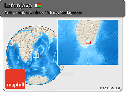 Shaded Relief Location Map of Lefonjava