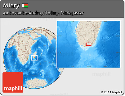 Shaded Relief Location Map of Miary