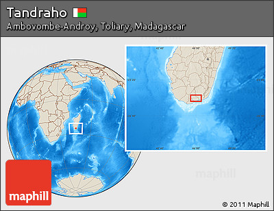 Shaded Relief Location Map of Tandraho