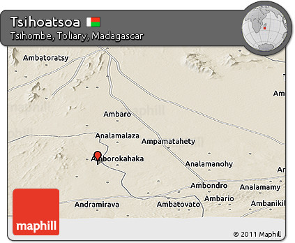Shaded Relief Panoramic Map of Tsihoatsoa
