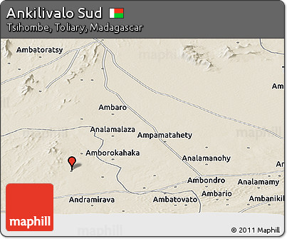 Shaded Relief Panoramic Map of Ankilivalo Sud