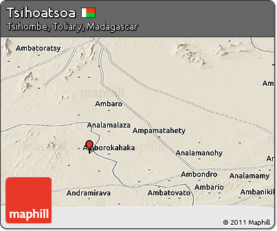 Shaded Relief Panoramic Map of Tsihoatsoa