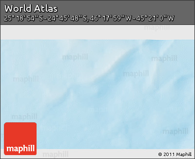 Physical 3D Map of the Area around 25° 2' 21" S, 45° 49' 30" W