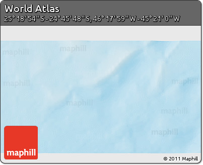 Physical 3D Map of the Area around 25° 2' 21" S, 45° 49' 30" W