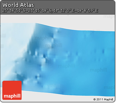 Shaded Relief 3D Map of the Area around 25° 2' 21" S, 47° 40' 29" E