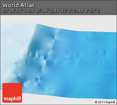 Shaded Relief 3D Map of the Area around 25° 2' 21" S, 47° 40' 29" E