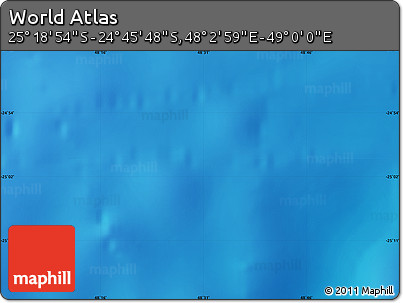 Physical Map of the Area around 25° 2' 21" S, 48° 31' 29" E