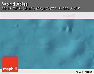 Satellite 3D Map of the Area around 25° 2' 21" S, 50° 13' 30" E