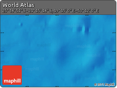 Physical Map of the Area around 25° 2' 21" S, 50° 13' 30" E
