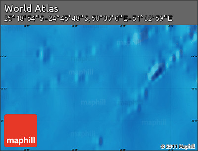 Physical Map of the Area around 25° 2' 21" S, 51° 4' 30" E